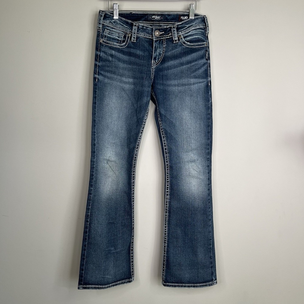 Silver Low Rise Y2K Boot Cut Jeans W29 L31
